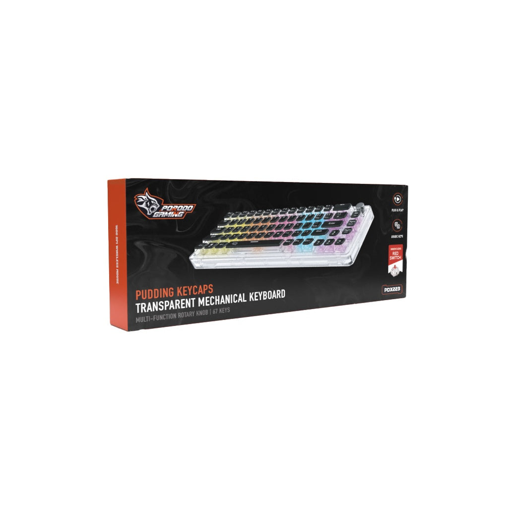 Porodo Gaming Pudding Keycaps Transparent Mechanical Keyboard PDX233